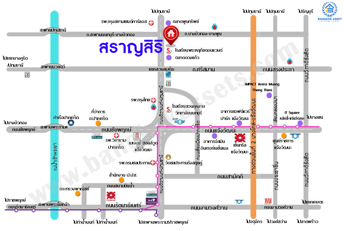 บ้านมือสองตกแต่งใหม่ โครงการ สราญสิริ ติวานนท์-แจ้งวัฒนะ2 หลังมุม เนื้อที่ 56.5 ตร.ว. ดีไซน์ตอบทุกไลฟ์สไตล์ ฟังก์ชัน 3 ห้องนอน 3 ห้องน้ำ จอดรถได้ 2 คัน Living ชั้นบนกว้างขวาง บนทำเลติดถนนใหญ่ เชื่อมต่อทุกเส้นทาง ใกล้จุดขึ้นทางด่วน "ศรีสมาน"
